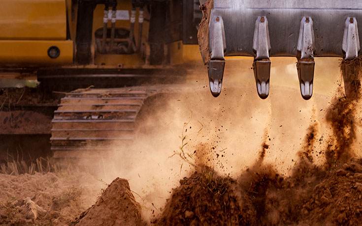 Koparka kołowa Krymek przy pracy